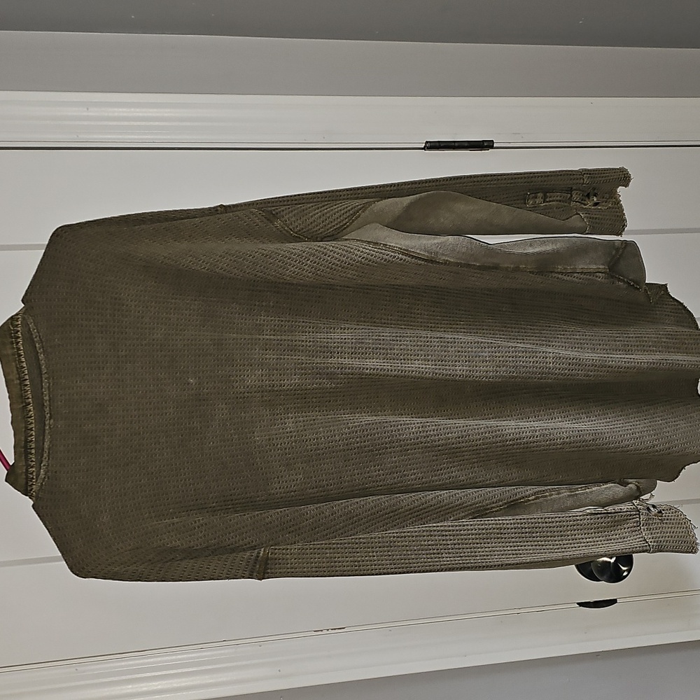 BKE WAFFLE KNIT like new green mineral wash shacket/shirt top. Sz xlg - Picture 6 of 9